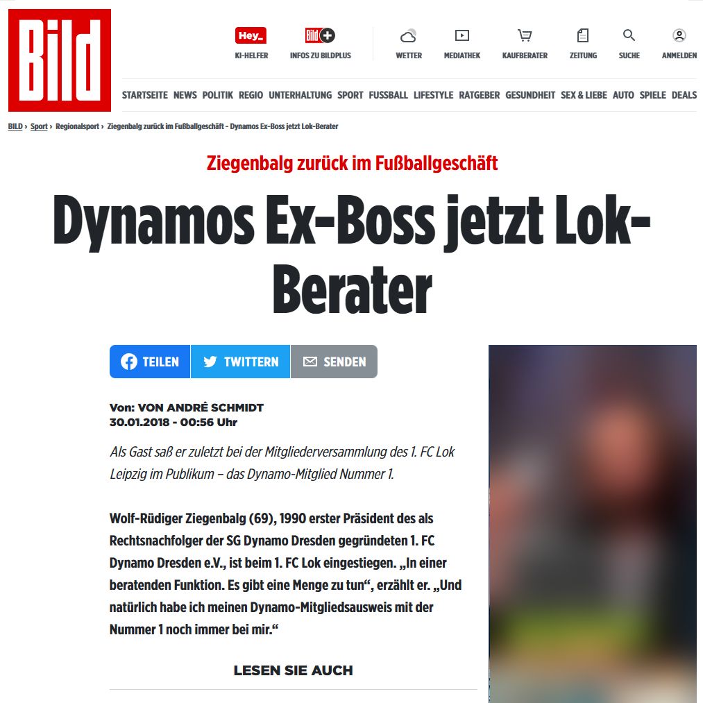 Dynamos Ex-Boss jetzt Lok-BeraterDynamos Ex-Boss jetzt Lok-Berater
